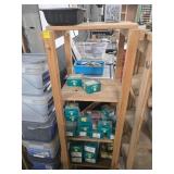 Wooden Shelf Unit With Contents