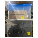 Fans and Parts in Plastic Containers