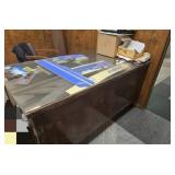 Desk With Glass Top and Chair