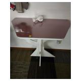 Glass-Top White Wooden Table