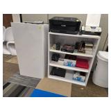 White Pedestal and Shelf Unit