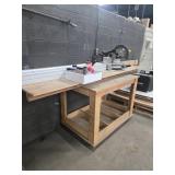DeWalt Miter Saw with Wooden Workbench