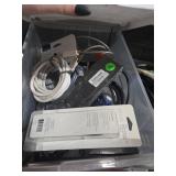 Two Plastic Bins of Electronic Accessories