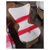 4 x bid White Chairs with Chrome Legs