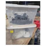 Two Plastic Containers of Electronics