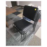 4xbid Black Metal Stackable Chairs