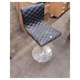 Black Quilted Swivel Bar Stool