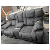 Gray Reclining Sofa With Center Console