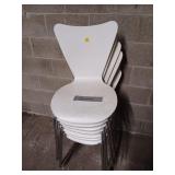 7x bid White Chairs with Chrome Legs