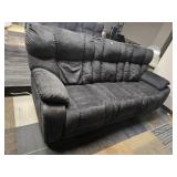Black Upholstered Reclining Sofa
