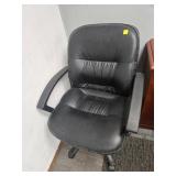 Black Upholstered Office Chair With Wheels