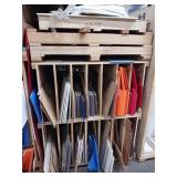 Rack With Plexiglass Cut-Offs and Contents
