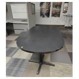 Black Oval Table with Metal Base