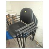 4x bid Black Stackable Chairs