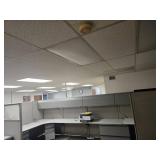 Gray Office Cubicle Desk Setup