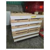 Pallet of Wooden Platforms With White Trim