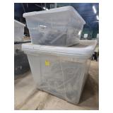 Plastic Bins with Mixed Electrical Items