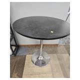 Round Black Table With Chrome Base