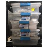 Clear Storage Bins with Contents