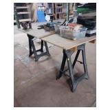 Plywood Table With Two Sawhorses