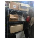 Plastic Shelving Unit with Contents