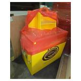 Yellow Rolling Display Cart with Shelving