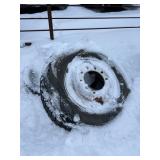 Heavy Duty Semi Tire with Rim in Snow