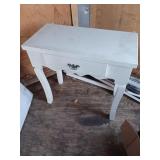 White Wooden Side Table With Drawer