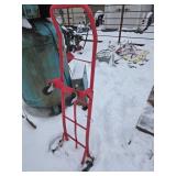 Red Hand Truck with Dual Wheels