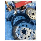 6 Aluminum Rims and Tires, 19.5-Inch