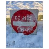 Metal Do Not Enter Traffic Sign