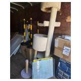 Cat Tree and Assorted Pet Accessories