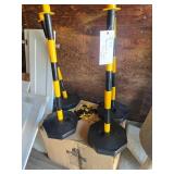 Safety Stanchions with Bases and log cabin mailbox