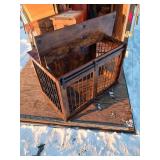 Wood and Metal Dog Crate with Hinged Top