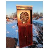 Wooden Dartboard Cabinet with Dartboard