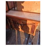 Wooden Rolling Sideboard With Storage