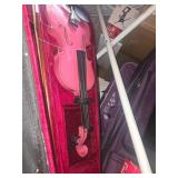 Pink Violin and Art Supplies