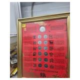 Framed Chinese Lunar Calendar Coin Set