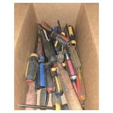 Box of various screwdrivers
