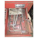 Toolbox drawer contents; allen wrenches