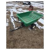 Green Poly Dump Cart with Hitch