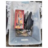 Plastic Bin With Hunting Decoys
