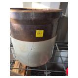 Stoneware Crock and Cast Iron Rooster