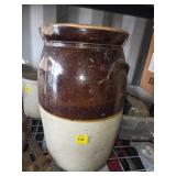 Stoneware Crock with Brown Glaze