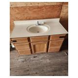 Vanity Sink with Faucet and Cabinet