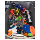 Large Bin of Toy Dart Guns