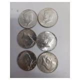 6 X BID Six Silver Half Dollars Collection