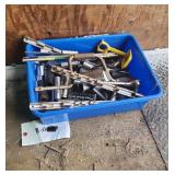 Metal Tools in Blue Bin