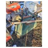 Green Rusted Wheelbarrow with Frame