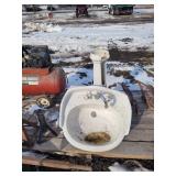 White Ceramic Pedestal Sink Set